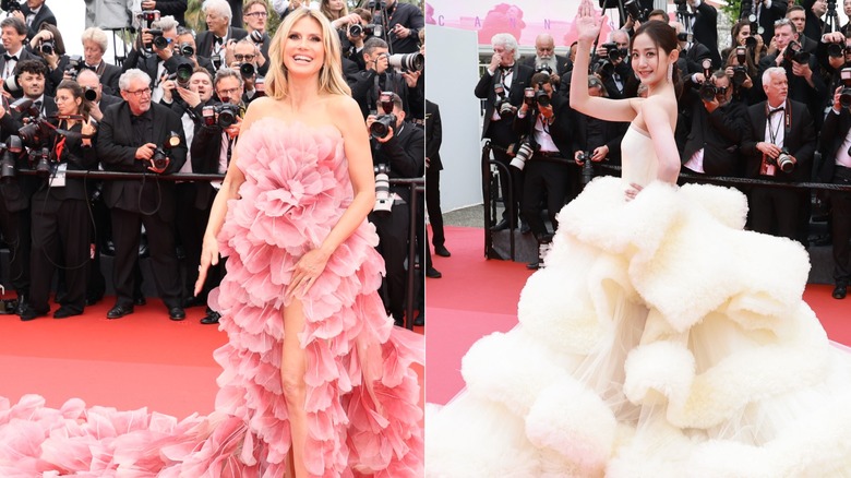 Heidi Klum and Wan QianHui walk the 2025 Cannes Film Festival red carpet