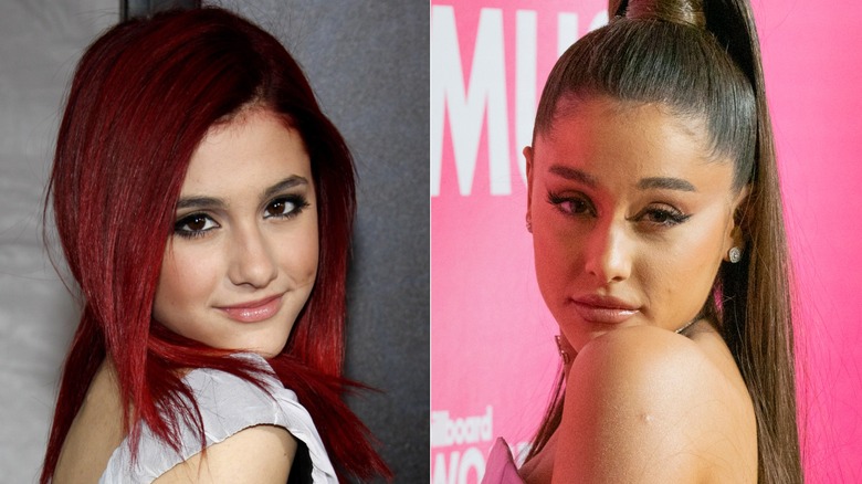 Ariana Grande in 2009 and 2018