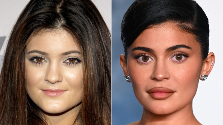Kylie Jenner in 2012 and 2023