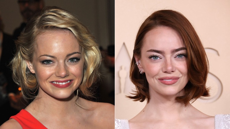Emma Stone in 2011 and 2026