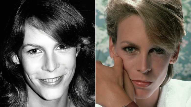 Jamie Lee Curtis smiles in 1980 in New York City (1980); Jamie Lee Curtis poses in studio portrait in 1987 (1987)