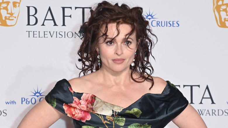 Helena Bonham Carter at a red carpet event with curls.