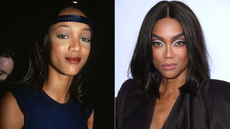 Tyra Banks before and after her nose job