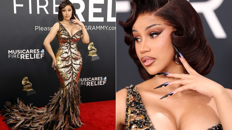 Cardi B at the 67th Annual GRAMMY Awards red carpet.