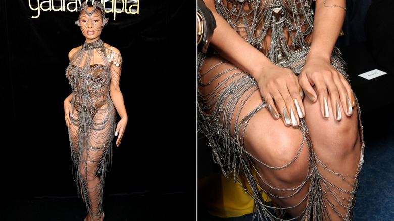 Megan Thee Stallion at the Gaurav Gupta Haute Couture fashion show.