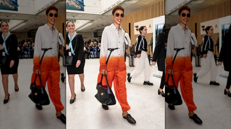 Sophie Okonedo at the Nice airport.