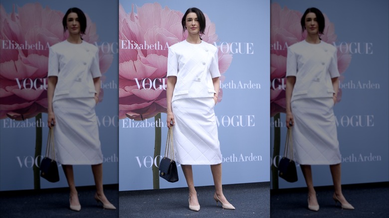 Bianca Romero attends a perfume launch in Madrid.