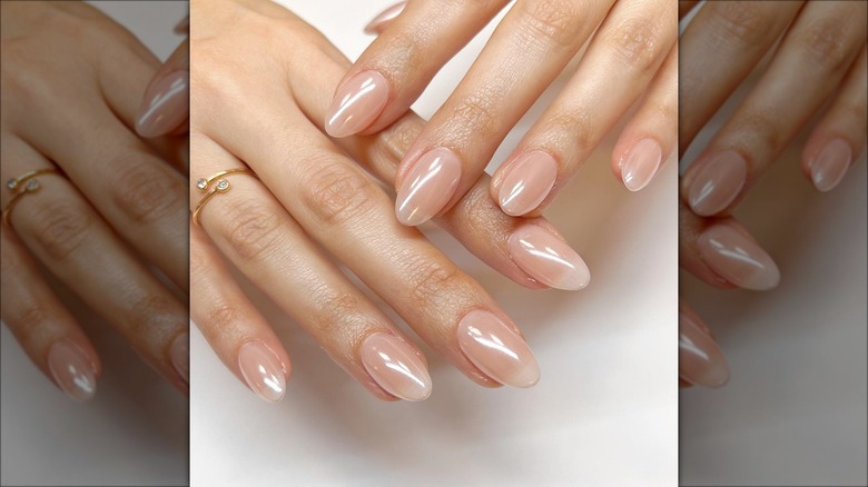 Woman with chrome nails