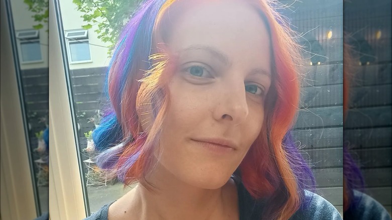 Chin-length rainbow bob