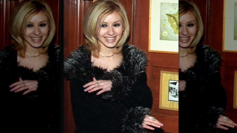 Christina Aguilera wearing black