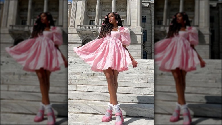 Pink chunky Mary Jane shoes