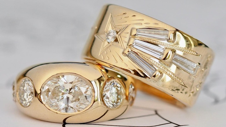 cigar-band engagement ring