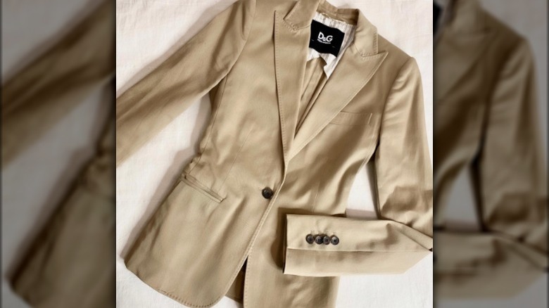khaki women's blazer luxury brand