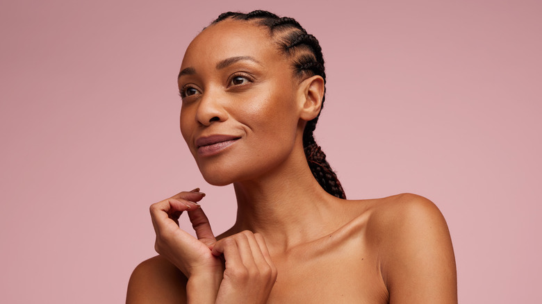 African American woman with beautiful skin