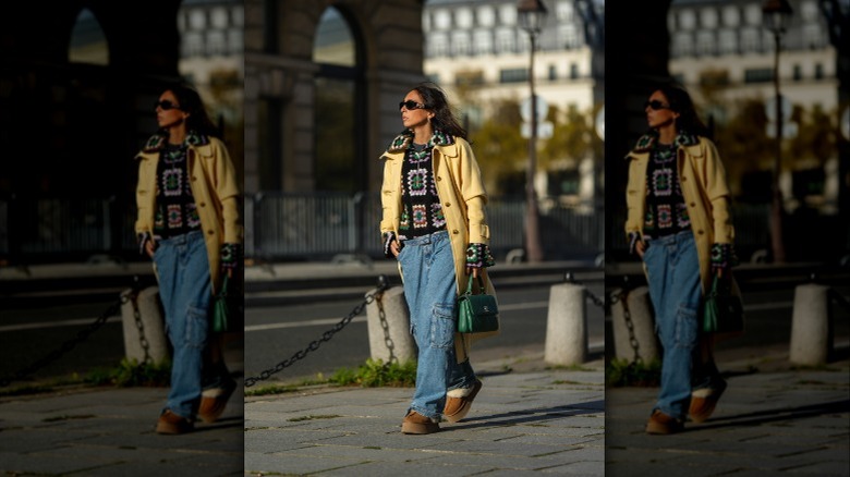 woman in cargo jeans