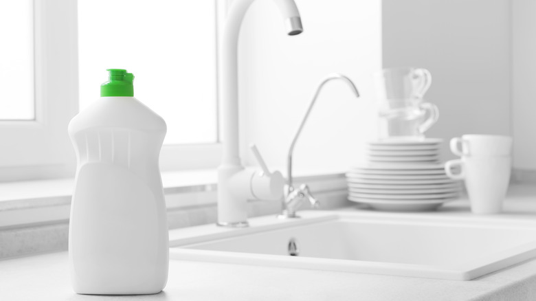 A bottle of dish soap