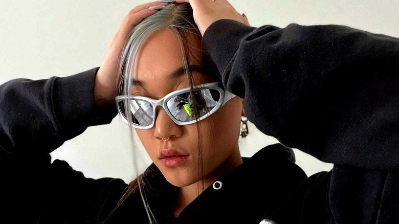 Silver sunglass frames