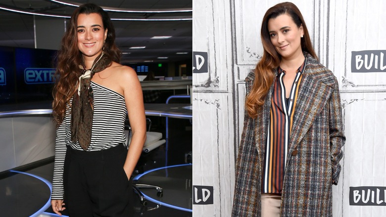 Split image of Cote de Pablo pictured in 2019