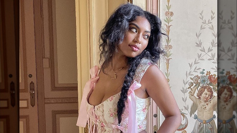 Woman with long braid