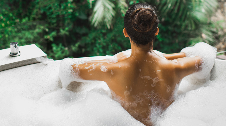woman in a tub