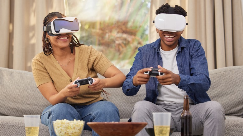 couple entering Metaverse