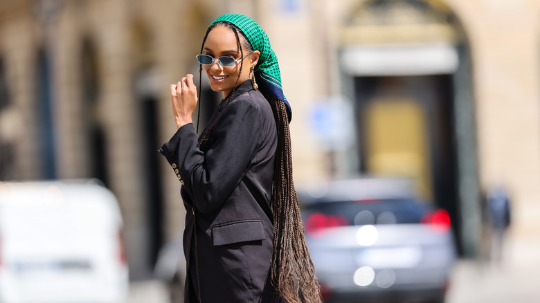 woman wearing bandana