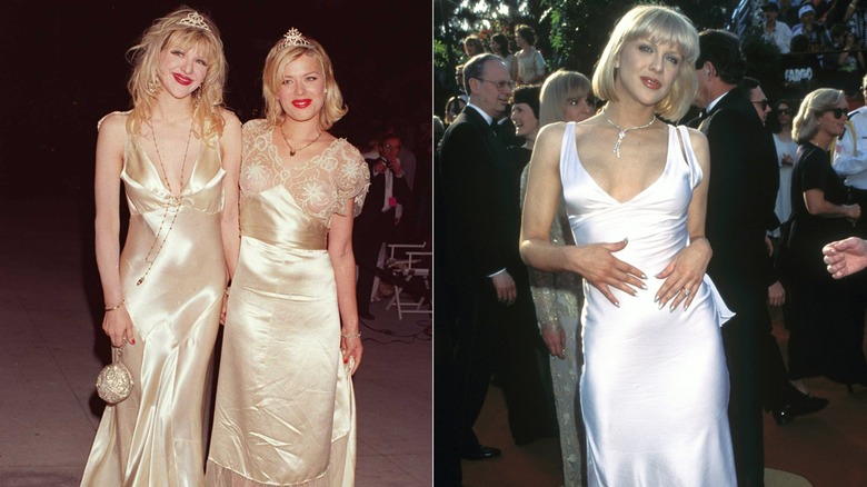 A photo of Courtney Love at the 1995 Vanity Fair Oscars afterparty and one of her at the 1997 Oscars