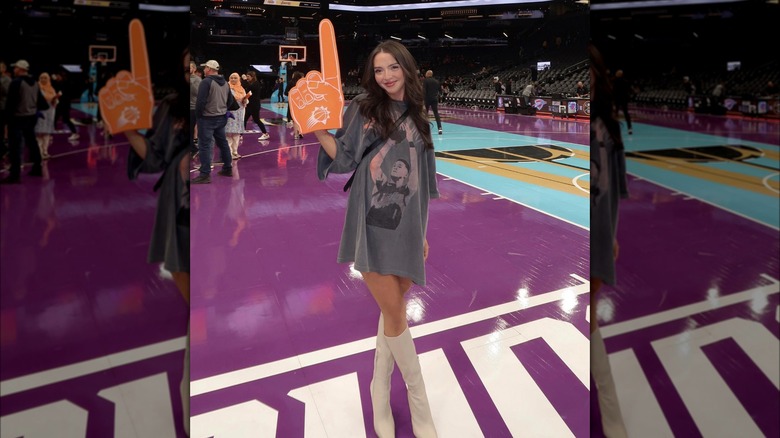 T shirt dress white boots