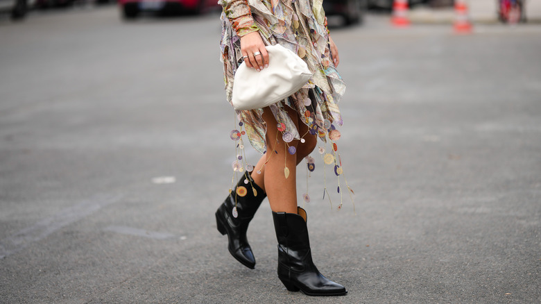 Modern outfit with cowboy boots