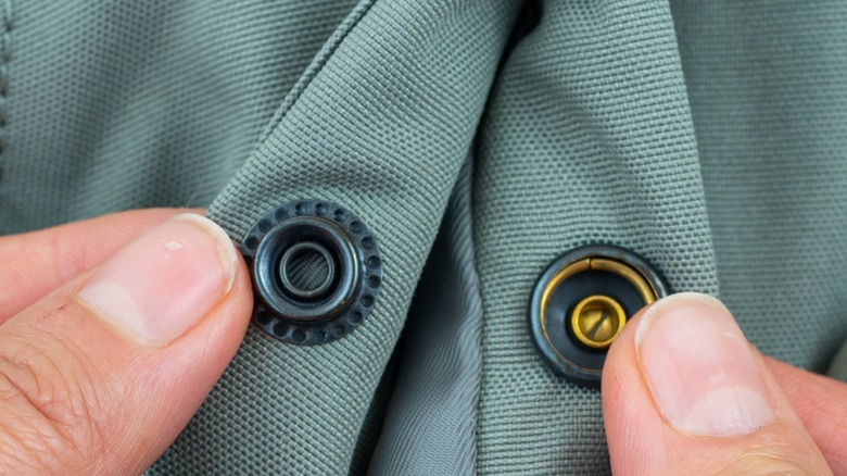 Close up of a shirt snap