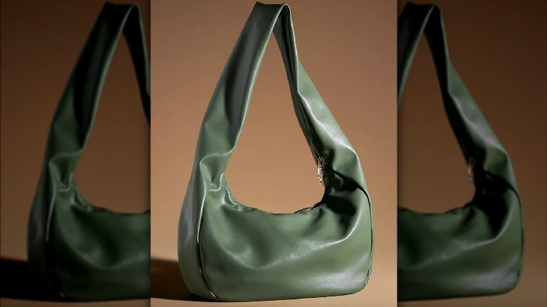 Green slouchy shoulder bag