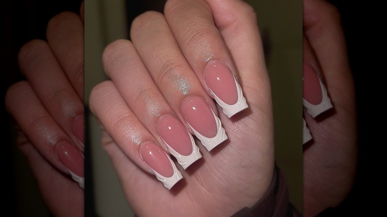 basic crushed French nails