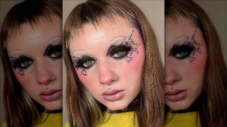 A woman with a funky smokey eye