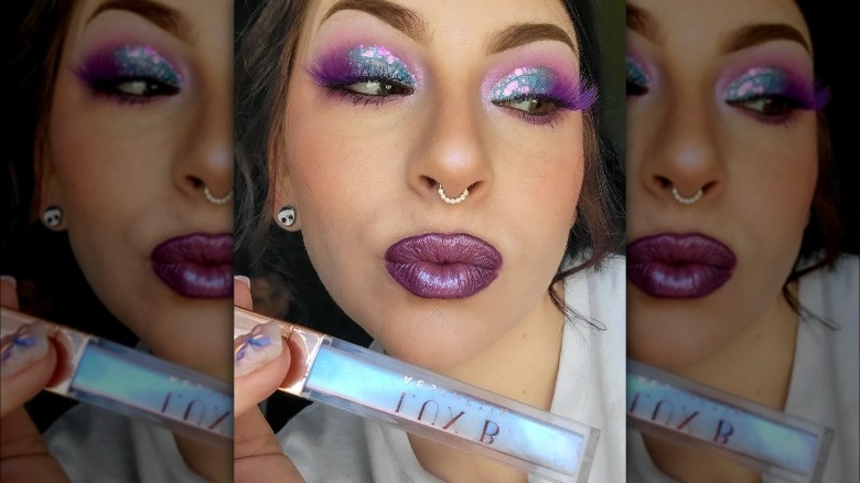 A woman with duochrome makeup