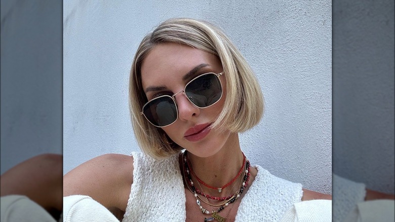 woman with a curtain bob