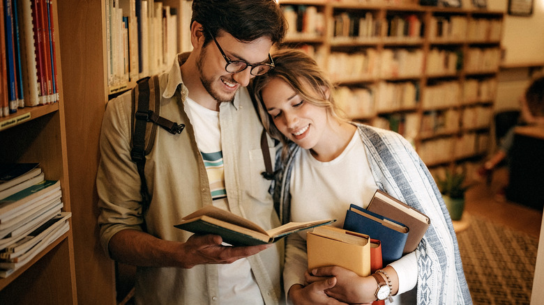 couple in bookstore together