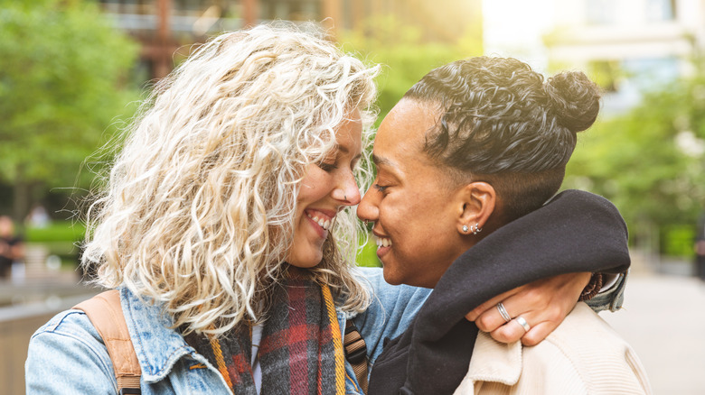 Couple smiling at each other 