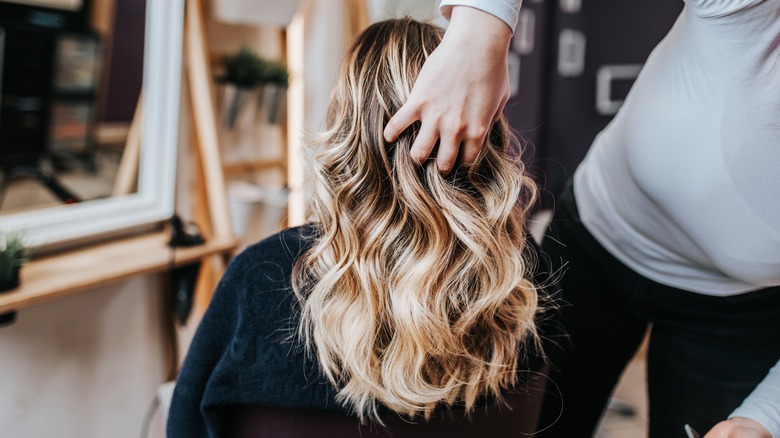 woman with lowlights