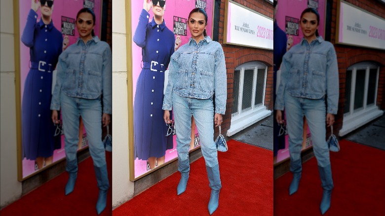 Faye Kingston in all-denim outfit