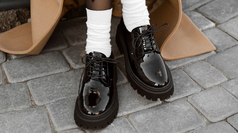 Patent leather loafers