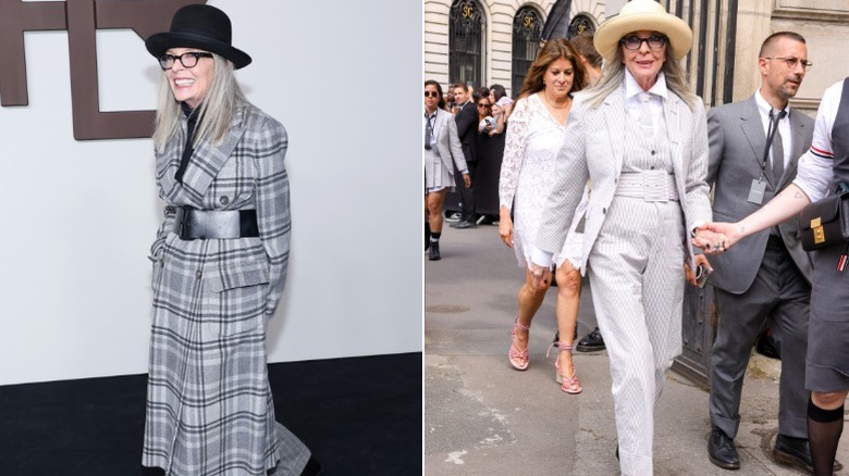 Diane Keaton at a Ralph Lauren and Thom Browne fashion shows