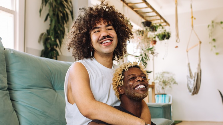 happy couple laughing