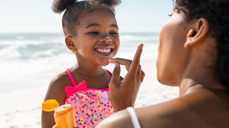 woman with glitter on her face