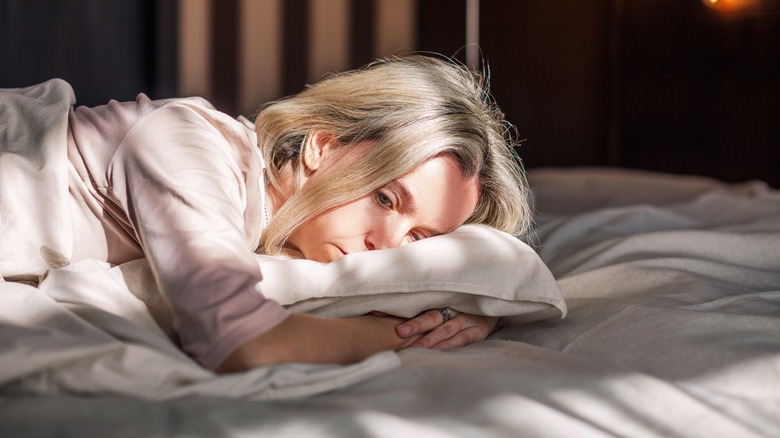 woman trying to sleep 