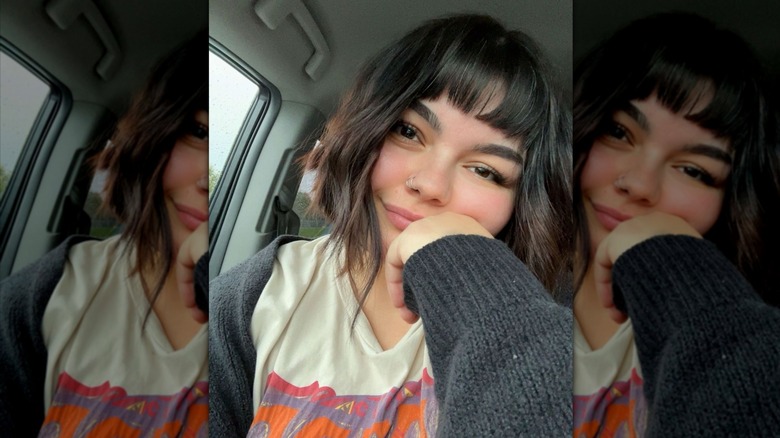 Woman with angular dolly bob