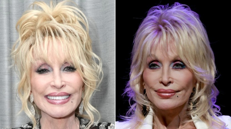 Dolly Parton makes appearances with huge blond hair in 2022 and 2025