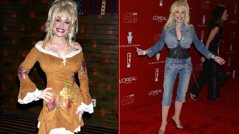 Dolly Parton at the House of Blues in West Hollywood in 2002 / Dolly Party at a pre-Oscar party in 2006 in West Hollywood