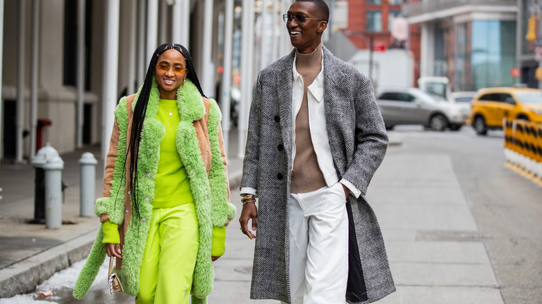 Person wearing neon clothing