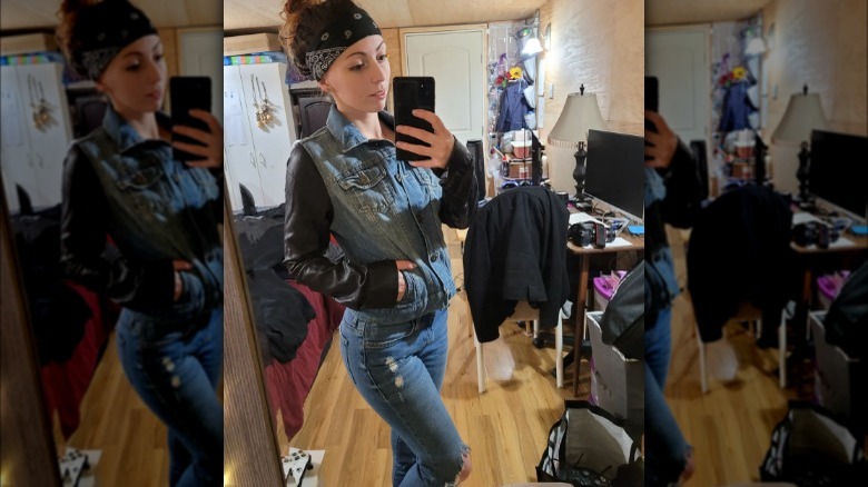 denim and leather jacket