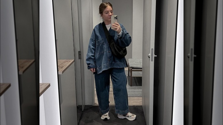 Oversized double denim